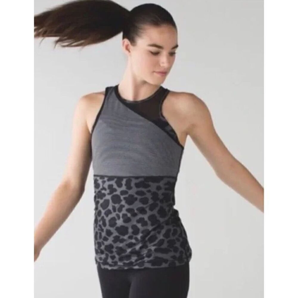 Box 5 -- Lululemon Leopard Stripe Fitted Tank Top Size 8